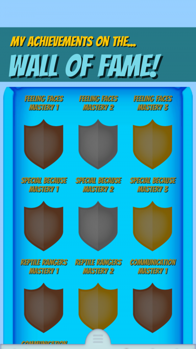 The achievement menu